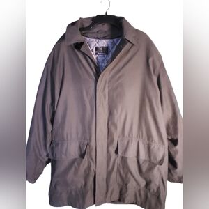 Bill Blass Mens Greenish/gray Coat 2 Big Front Pockets Removable Liner L/xL